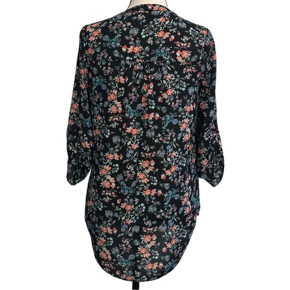 Decree Blouse S Floral Crisscross Front Chiffon - Picture 6 of 7